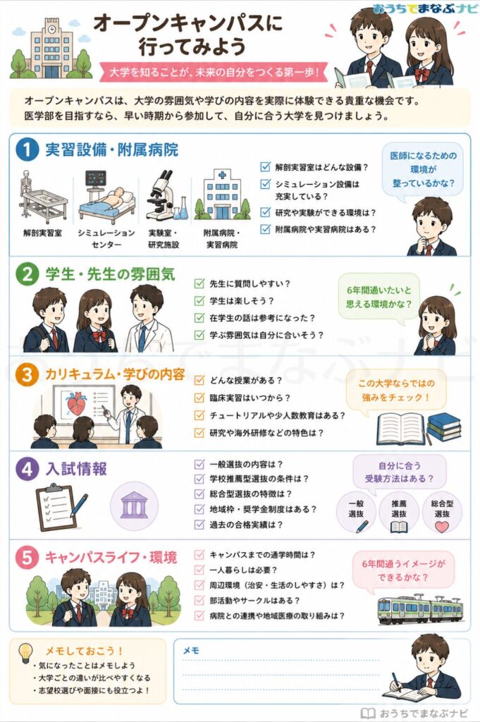 オープンキャンパスに行ってみようの図解