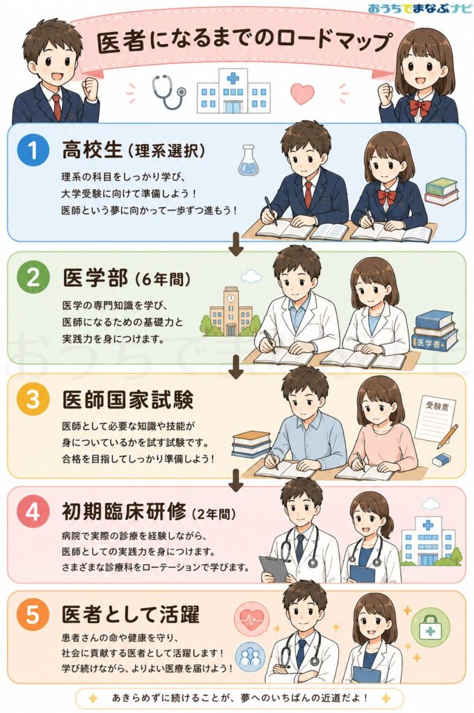 医者になるまでのロードマップの図解