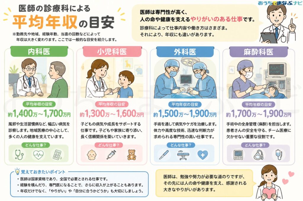 医者の平均年収の図解