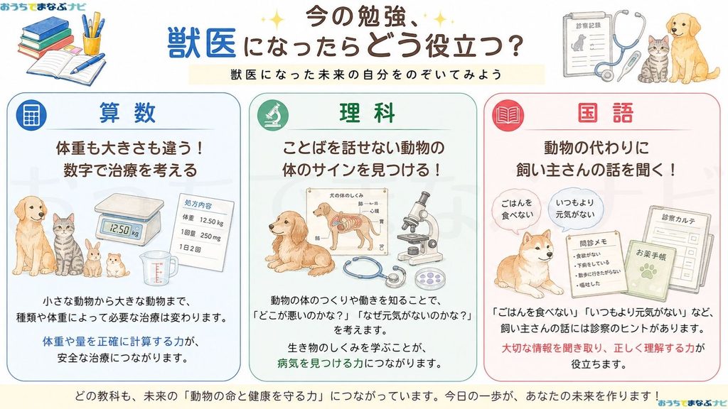 今の勉強獣医になったらどう役立つ?の図解